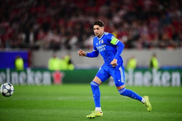 November 26, 2025, Piraeus, Piraeus, Greece: Federico Valverde of Real Madrid CF in action during the UEFA Champions League 2025 26 League Phase MD5 match between Olympiacos FC and Real Madrid C.F. at Stadio Georgios Karaiskakis on November 26, 2025 in Piraeus, Greece. Piraeus Greece - ZUMAa181 20251126_zaa_a181_111 Copyright: xEurokinissix
