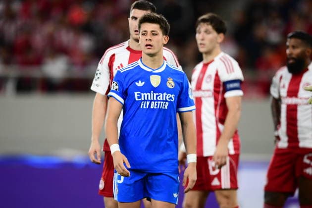 November 26, 2025, Piraeus, Piraeus, Greece: Arda Guler of Real Madrid CF looks on during the UEFA Champions League 2025 26 League Phase MD5 match between Olympiacos FC and Real Madrid C.F. at Stadio Georgios Karaiskakis on November 26, 2025 in Piraeus, Greece. Piraeus Greece - ZUMAa181 20251126_zaa_a181_113 Copyright: xEurokinissix