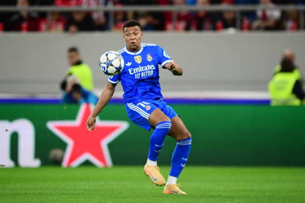 November 26, 2025, Piraeus, Piraeus, Greece: Kylian Mbappe of Real Madrid CF in action during the UEFA Champions League 2025 26 League Phase MD5 match between Olympiacos FC and Real Madrid C.F. at Stadio Georgios Karaiskakis on November 26, 2025 in Piraeus, Greece. Piraeus Greece - ZUMAa181 20251126_zaa_a181_114 Copyright: xEurokinissix