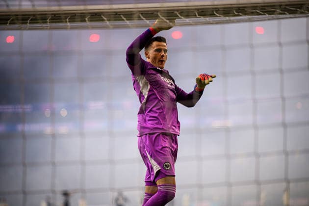 FRANKFURT, GERMANY - 26 NOVEMBER, 2025: Michael Zetterer - UEFA Champions League match Eintracht Frankfurt vs Atalanta Bergamo at Deutsche Bank Park.  Copyright: xVITALIIxKLIUIEVx