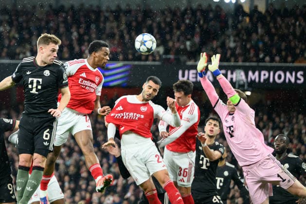 Arsenal v Bayern Munich Champions League 26 11 2025. **GOAL** Arsenal defender Jurrien Timber (12) GOAL scores 1-0 during the Champions League match between Arsenal and Bayern Munich at the Emirates Stadium, London, England on 26 November 2025. London Emirates Stadium Greater London England Editorial use only , Copyright: xSimonxTraylenx PSI-23273-0011