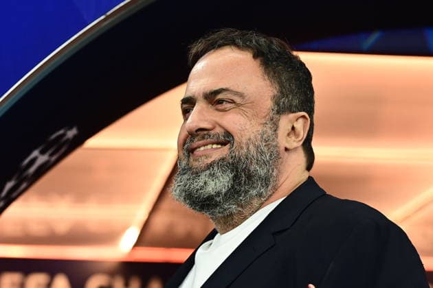 UEFA Champions League, Olympiacos Piraeus vs Real Madrid - Evangelos Marinakis owner of Olympiacos Piraeus react during the UEFA Champions League Phase matchday 5 soccer match between Olympiacos Piraeus and Real Madrid held at Georgios Karaiskakis Stadium in Piraeus, Greece, 26 November 2025. IMAGO ONE INCH PRODUCTIONS PIRAEUS Greece Copyright: xONExINCHxPRODUCTIONSx 6751462
