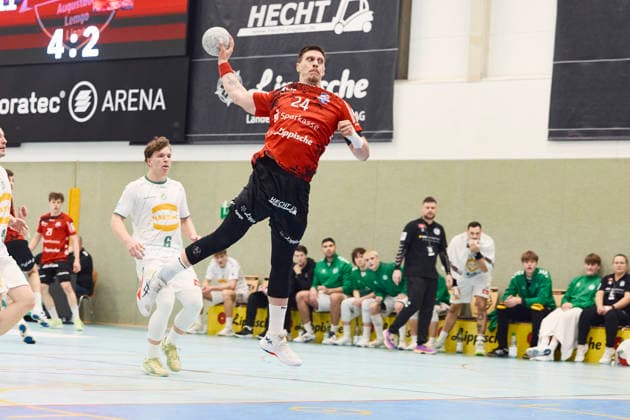 Handball-Herren-Saison 2025 2026-3.BL - Team HandbALL Lippe vs. TSV GWD Minden II am 26.11.2025, Zurab Gogava ( 24 TeamHandbALL Lippe), Augustdorf HORATEC Arena NRW Deutschland