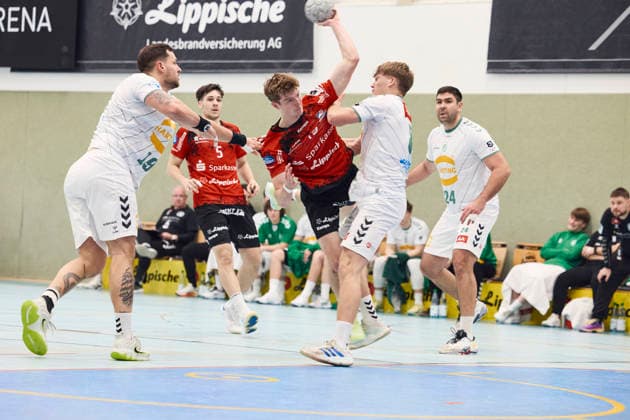 Handball-Herren-Saison 2025 2026-3.BL - Team HandbALL Lippe vs. TSV GWD Minden II am 26.11.2025, Len Farell Kehrmann ( 19 TeamHandbALL Lippe), Augustdorf HORATEC Arena NRW Deutschland
