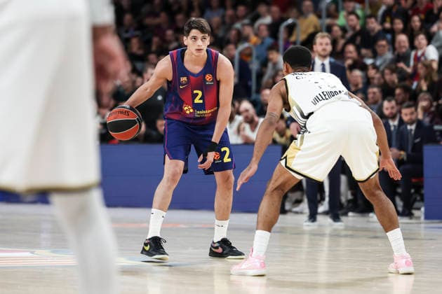 November 26, 2025, Barcelona, Barcelona, Spain: Juani Marcos of FC Barcelona, Barca in action during the EuroLeague Regular Season Round 13 match played between FC Barcelona and LDLC Asvel Villeurbanne at Palau Blaugrana on November 26, 2025 in Barcelona, Spain. Barcelona Spain - ZUMAa181 20251126_zaa_a181_257 Copyright: xJavierxBorregox