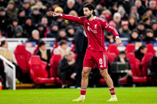 LIVERPOOL, ENGLAND - NOVEMBER 26: Dominik Szoboszlai of Liverpool gestures during the UEFA Champions League 2025 26 League Phase MD5 match between Liverpool FC and PSV Eindhoven at Anfield on November 26, 2025 in Liverpool, England. (Photo by Rene Nijhuis) SPO  Copyright: xRenexNijhuis