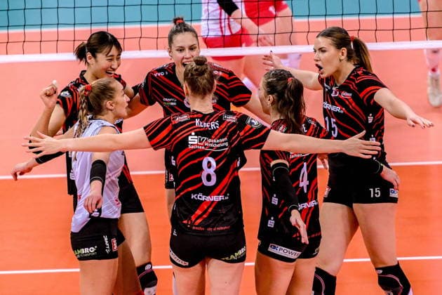 Volleyball, Frauen, CL, LKS Commercecon Lodz - Dresdner SC LODZ 26.11.2025 LIGA MISTRZYN CEV SIATKOWKA KOBIET CEV VOLLEYBALL CHAMPIONS LEAGUE WOMEN --- LKS COMMERCECON LODZ - DRESDNER SC N Z DRESDEN SC PATRICIA NESTLER JETTE KUIPERS EMMA GROME KAMELIJA MARTA LEVINSKA FOT.PAWEL PIOTROWSKI 400MM.PL NEWSPIX.PL --- newspix.pl 