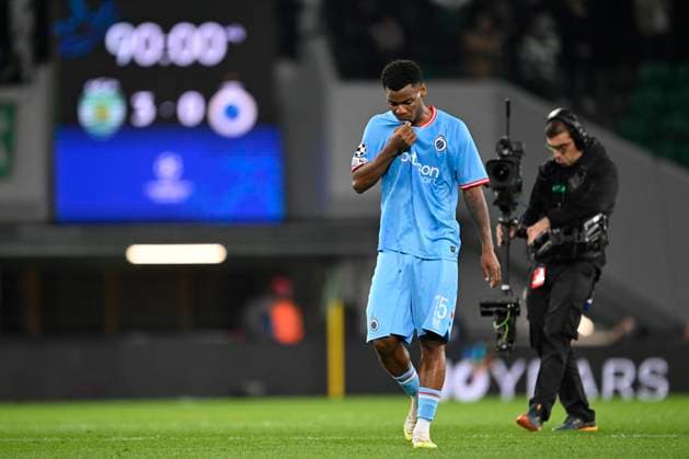 Sporting CP v Club Brugge - UEFA Champions League LISBON, PORTUGAL - NOVEMBER 26 : Onyedika Nwadike Raphael midfielder of Club Brugge looks dejected during the UEFA Champions League 2025 26 League Phase MD5 match between Sporting CP and Club Brugge on November 26, 2025 in Lisbon, Portugal, 26 11 2025 Lisbon Portugal  Copyright: xNicoxVereeckenx