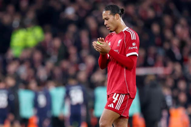 Liverpool FC v PSV Eindhoven - UEFA Champions League 2025 26 League Phase MD5 Virgil van Dijk of Liverpool looks dejected after the UEFA Champions League 2025 26 League Phase MD5 match between Liverpool FC and PSV Eindhoven at Anfield on November 26, 2025 in Liverpool, England. Liverpool Anfield England United Kingdom Copyright: xEdxSykes Sportsphoto APLx 14143038