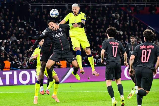 FOOTBALL : Paris Saint Germain vs Tottenham Hotspur Football Club - Ligue des Champions - Phase de Ligue - JournÃ e 5 - 26 11 2025 Richarlison (Tottenham Hotspur) Marquinhos (Paris SG) ParisFrance  Copyright: xBaptistexAutissierx
