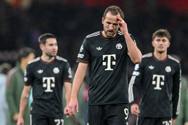 Harry Kane Bayern Munich looks dejected during the UEFA Champions League 2025 26 League Phase MD5 match between Arsenal FC and FC Bayern Munich at Arsenal Stadium on November 26, 2025 in London, United Kingdom Photo by Harry Langer DeFodi Images