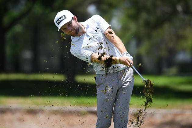 GOLF AUSTRALIAN PGA, Golf Herren Rasmus Neergaard-Petersen of Norway plays a shot during the Australian PGA Championship at Royal Queensland Golf Club in Brisbane, Queensland, Thursday, November 27, 2025. ( NO ARCHIVING, EDITORIAL USE ONLY Brisbane Queensland Australia  Copyright: xJonoxSearlex 20251127152456279293