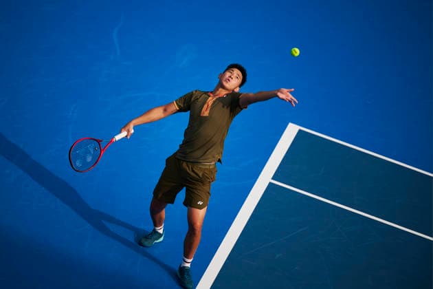 CHENGDU, CHINA - NOVEMBER 26: Mo Yecong of China competes in the Men s Singles first round match against Mikhail Kukushkin of Kazakhstan on day 3 of 2026 Australian Open Asia-Pacific Wildcard Playoffs at the Sichuan International Tennis Centre on November 26, 2025 in Chengdu, Sichuan Province of China.  Copyright: xVCGx 111606115727