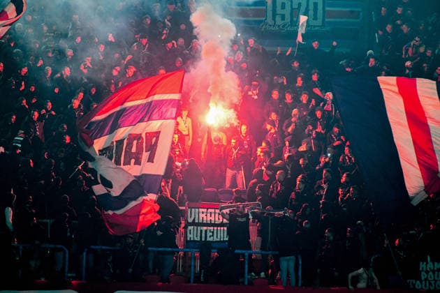 Champions League - PSG Ultra At PSG Vs Tottenham - Paris PSG ultra cheering in the stands during the Champions League match between PSG and Tottenham at the Parc des Princes in Paris, France on November 26, 2025. Photo by Florian Poitout ABACAPRESS.COM Paris France  Copyright: xPoitoutxFlorian ABACAx