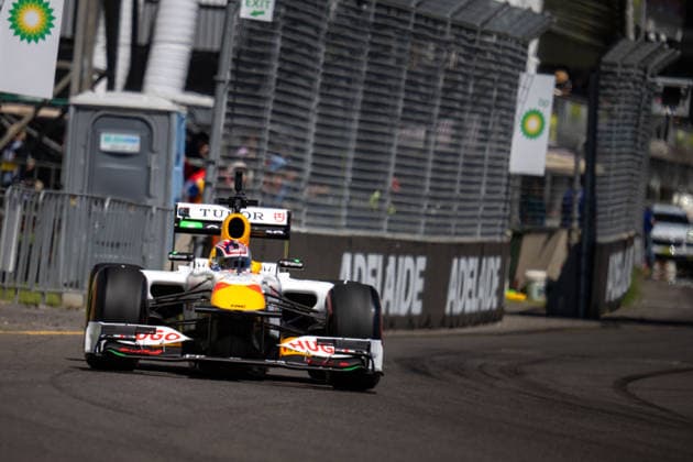 November 27, 2025, Adelaide, South Australia, Australia: Former Formula 1 driver DAVID COULTHARD for Red Bull Racing performs demonstration laps in the Red Bull Racing RB6 on Thursday at the BP Ultimate Adelaide Grand Final. Adelaide Australia - ZUMAf186 20251127_zsp_f186_059 Copyright: xJamesxForresterx