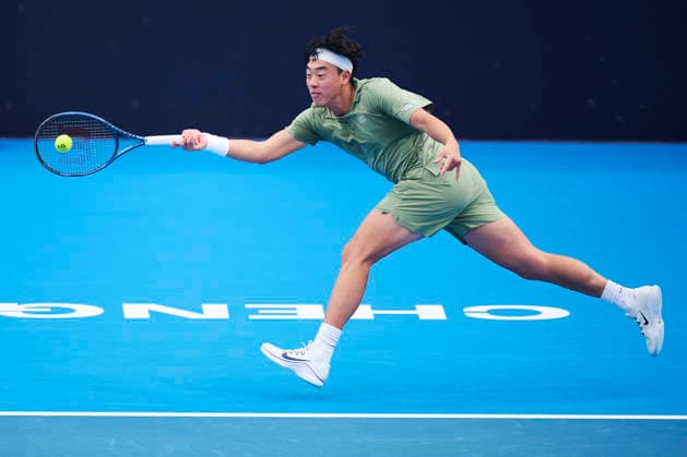 CHENGDU, CHINA - NOVEMBER 26: Coleman Wong of Chinese Hong Kong returns a shot in the Men s Singles first round match against Sidharth Rawat of India on day 3 of 2026 Australian Open Asia-Pacific Wildcard Playoffs at the Sichuan International Tennis Centre on November 26, 2025 in Chengdu, Sichuan Province of China.  Copyright: xVCGx 111606117400