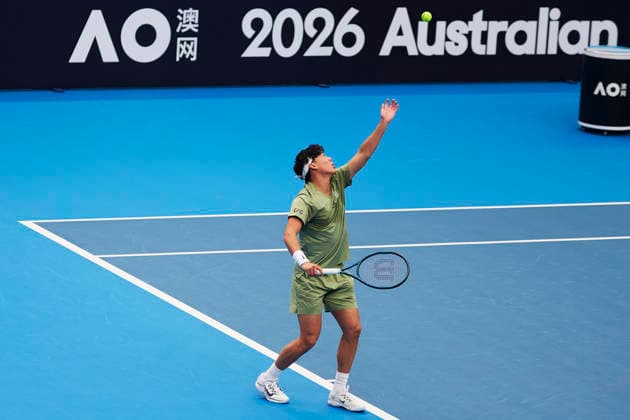 CHENGDU, CHINA - NOVEMBER 26: Coleman Wong of Chinese Hong Kong returns a shot in the Men s Singles first round match against Sidharth Rawat of India on day 3 of 2026 Australian Open Asia-Pacific Wildcard Playoffs at the Sichuan International Tennis Centre on November 26, 2025 in Chengdu, Sichuan Province of China.  Copyright: xVCGx 111606117410