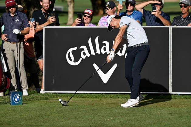 27th November 2025; Royal Queensland Golf Club, Brisbane, Queensland, Australia; BMW Australian PGA, Golf Herren Championship Golf, Round One; Min Woo Lee of Australia hits a driver from the tee  NigelxOwen