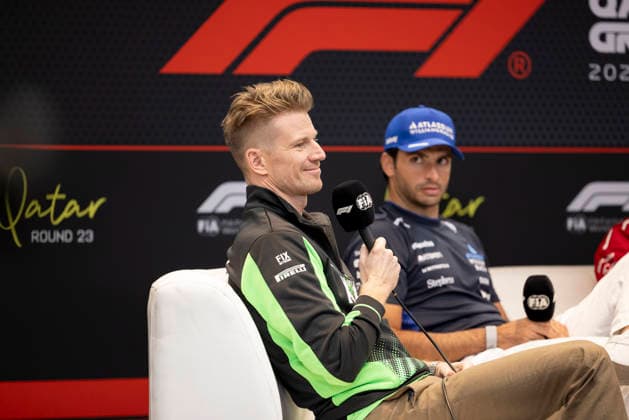 Formula 1 Qatar Airways Qatar Grand Prix 2025 Alexis Perrin OVERTAKE MAXPPP - Lusail 27 11 2025 27 HULKENBERG Nico (ger), Stake F1 Team KICK Sauber, portrait press conference, PK, Pressekonferenz at the Formula 1 Qatar Airways Qatar Grand Prix 2025, the 23rd round of the 2025 FIA Formula 1 World Championship, WM, Weltmeisterschaft at the Lusail International Circuit in Lusail, Qatar, from 27 to 30 November 2025 Lusail Lusail International Circuit Qatar  Copyright: xOVERTAKE MAXPPPxAlexisxPerrinx OVT202511275429 OVT202511275429