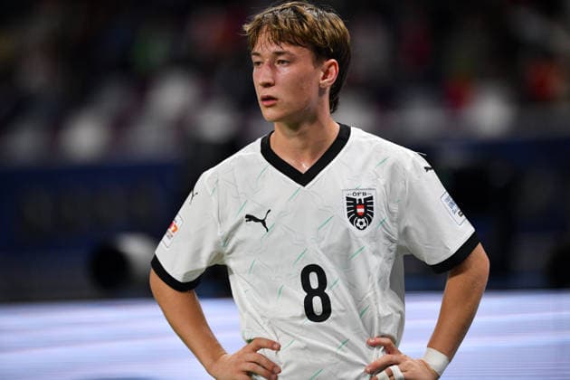 SOCCER - 2025 FIFA U17, U 17 World Cup DOHA,QATAR,27.NOV.25 - SOCCER - FIFA Under 17 World Cup Qatar 2025, final, Portugal vs Austria. Image shows Jakob Werner (AUT).  GEPAxpictures xRanjithxKumar