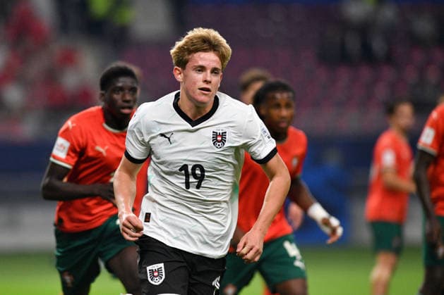 SOCCER - 2025 FIFA U17, U 17 World Cup DOHA,QATAR,27.NOV.25 - SOCCER - FIFA Under 17 World Cup Qatar 2025, final, Portugal vs Austria. Image shows Johannes Moser (AUT).  GEPAxpictures xRanjithxKumar
