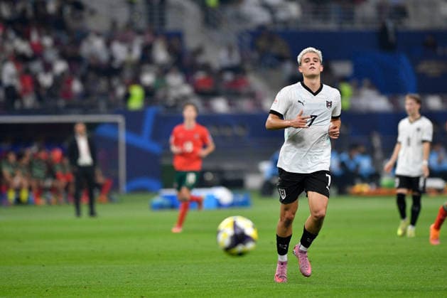 SOCCER - 2025 FIFA U17, U 17 World Cup DOHA,QATAR,27.NOV.25 - SOCCER - FIFA Under 17 World Cup Qatar 2025, final, Portugal vs Austria. Image shows Nicolas Jozepovic (AUT).  GEPAxpictures xRanjithxKumar