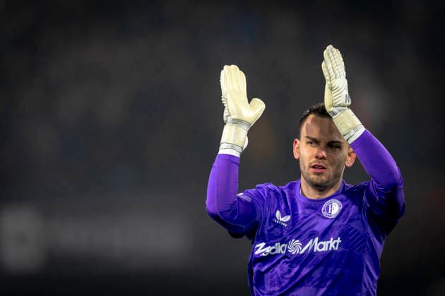 SC Feyenoord Rotterdam goalkeeper Timon Wellenreuther during the match SC Feyenoord Rotterdam vs Celtic FC at the Feyenoord stadium De Kuip for the Europa League League phase Matchday 5 season 2025 2026 in ROTTERDAM, Netherlands on 27 november 2025, photo by Marcel van Dorst EYE4images DeFodi Images