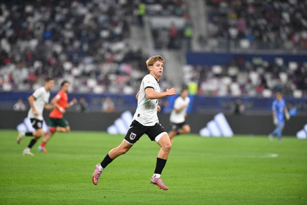SOCCER - 2025 FIFA U17, U 17 World Cup DOHA,QATAR,27.NOV.25 - SOCCER - FIFA Under 17 World Cup Qatar 2025, final, Portugal vs Austria. Image shows Johannes Moser (AUT).  GEPAxpictures xRanjithxKumar