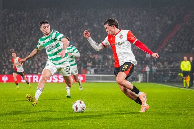ROTTERDAM , 27-11-2025 , Stadium Feijenoord De Kuip , season 2025 2026 , UEFA Europa League football , match between Feyenoord and Celtic , picture shows Feyenoord player Leo Sauer Feyenoord - Celtic  x32218444x Copyright: