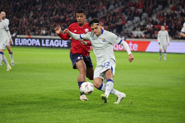 FOOTBALL : LOSC Lille vs Dinamo Zagreb - UEFA Europa League - 27 11 2025 Matteo PEREZ VINLÖF (Dinamo Zagreb) lors du match LOSC Lille vs Dinamo Zagreb, UEFA Europa League phase de ligue, Decathlon Arena stade Pierre Mauroy, le 27 novembre 2025 - photo Laurent Sanson PsnewZ  Copyright: xLaurentxSANSONx xPsnewZx