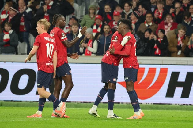 FOOTBALL : LOSC Lille vs Dinamo Zagreb - UEFA Europa League - 27 11 2025 But du LOSC de FÃ lix CORREIA (LOSC Lille) lors du match LOSC Lille vs Dinamo Zagreb, UEFA Europa League phase de ligue, Decathlon Arena stade Pierre Mauroy, le 27 novembre 2025 - photo Laurent Sanson PsnewZ  Copyright: xLaurentxSANSONx xPsnewZx