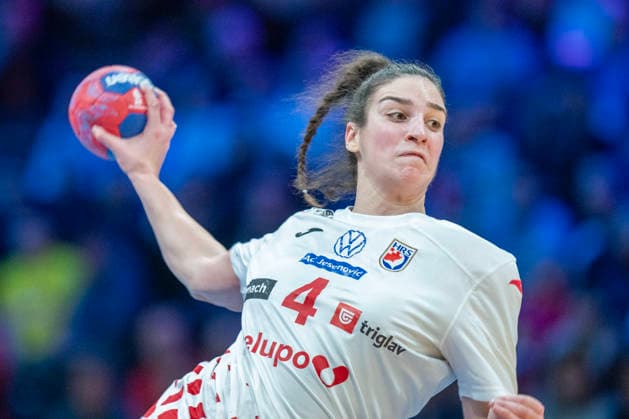 2025-11-27 Romania vs Croatia ROTTERDAM, NETHERLANDS - NOVEMBER 27: Tina Barisic of Croatia during the IHF Worldchampionship 2025 match for women, between Romania and Croatia at Ahoy on November 27, 2025 in Rotterdam, Netherlands. Rotterdam Ahoy Netherlands Content not available for redistribution in The Netherlands directly or indirectly through any third parties. Copyright: xHenkxSeppenx