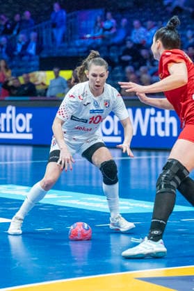 2025-11-27 Romania vs Croatia ROTTERDAM, NETHERLANDS - NOVEMBER 27: Dejana Milosavljevic of Croatia during the IHF Worldchampionship 2025 match for women, between Romania and Croatia at Ahoy on November 27, 2025 in Rotterdam, Netherlands. Rotterdam Ahoy Netherlands Content not available for redistribution in The Netherlands directly or indirectly through any third parties. Copyright: xHenkxSeppenx