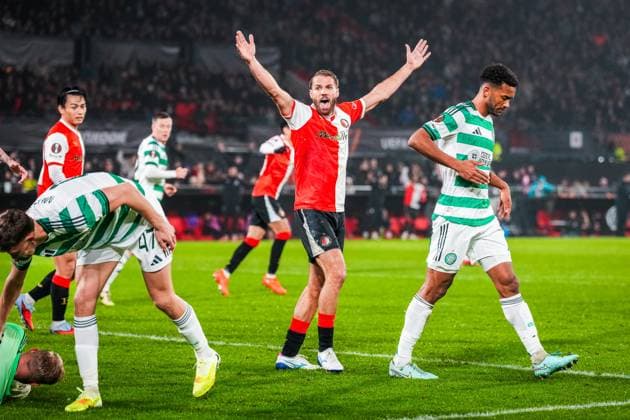 ROTTERDAM , 27-11-2025 , Stadium Feijenoord De Kuip , season 2025 2026 , UEFA Europa League football , League phase matchday 5 , match between Feyenoord and Celtic , picture shows Feyenoord player Bart Nieuwkoop Feyenoord - Celtic  x32219972x Copyright: