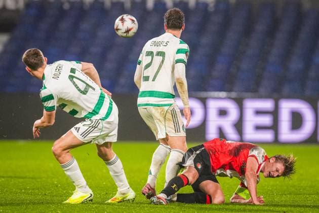ROTTERDAM , 27-11-2025 , Stadium Feijenoord De Kuip , season 2025 2026 , UEFA Europa League football , League phase matchday 5 , match between Feyenoord and Celtic , picture shows Feyenoord player Sem Steijn Feyenoord - Celtic  x32220008x Copyright: