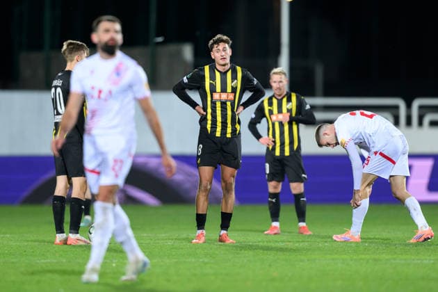 251127 Silas Andersen of Häcken looks dejected during the UEFA Conference League between Zrinjski Mostar and Häcken on November 27, 2025 in Mostar Photo Daniel Stiller BILDBYRAN kod DS DS0531 fotboll football soccer fotball uefa conference league conference league zrinjski mostar häcken bbeng bbauto depp  Copyright: DANIELxSTILLER BB251127DS036