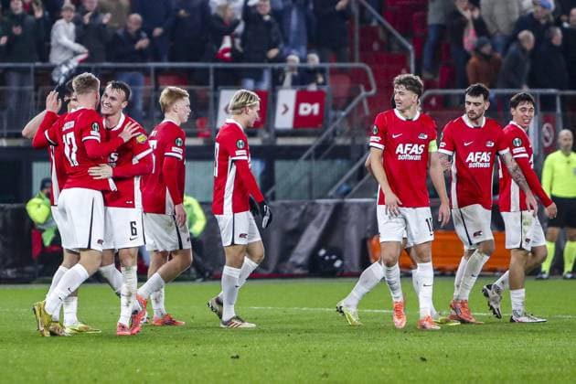 ALKMAAR , 27-11-2025 , AFAS Stadium , season 2025 2026 , UEFA Europa Conference League , third qualifying round, match between AZ and Shelbourne , 2-0 AZ player Isak Jensen AZ - Shelbourne  x32220142x Copyright: