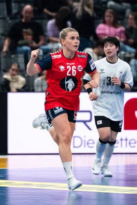 HOVDEN Emilie Margrethe (26 Norway) celebrates after scoring during the IHF Women s Handball World Championship, WM, Weltmeisterschaft game between Norway and Republic of Korea at the SWT Arena in Trier, Germany Copyright: xMartinxPitschx xSPPx Sportspressphoto_SPR66515