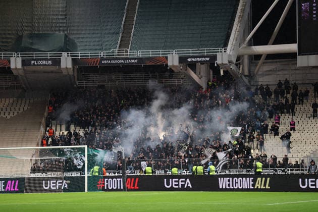 SOCCER - UEFA EL, Panathinaikos vs Sturm GRAZ,AUSTRIA,27.NOV.25 - SOCCER - UEFA Europa League, Panathinaikos Athen vs SK Sturm Graz. Image shows fans (Sturm).  GEPAxpictures xChrisxBauer