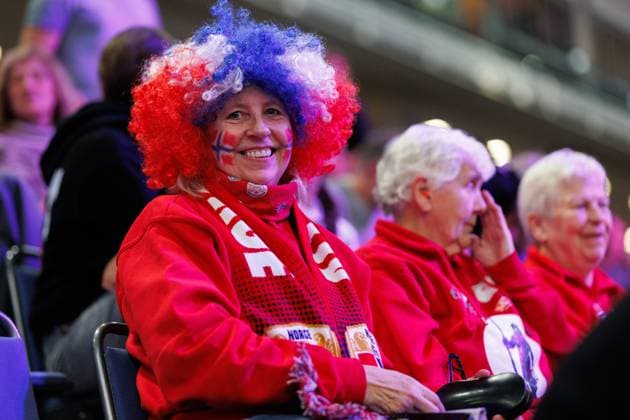 Norwegian fan, Norway vs South Korea, Handball, IHF Womens Handball World Championship, Matchday 1, 27 11 2025 Norway vs South Korea, Handball, IHF Womens Handball World Championship, Matchday 1, 27 11 2025 Copyright: xEibner-Pressefoto AlexanderxNeisx EP_ANS