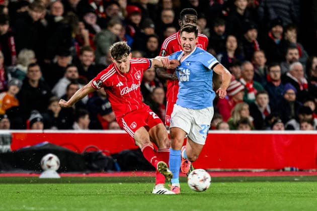 251127 during the UEFA Europa League football match between Nottingham Forest and Malmö FF on November 27, 2025 in Nottingham Photo Mathilda Schuler BILDBYRAN kod MA MA0897 fotboll football soccer fotball uefa europa league europa league nottingham forest malmö ff bbeng  Copyright: MATHILDAxSCHULER BB251127MA103