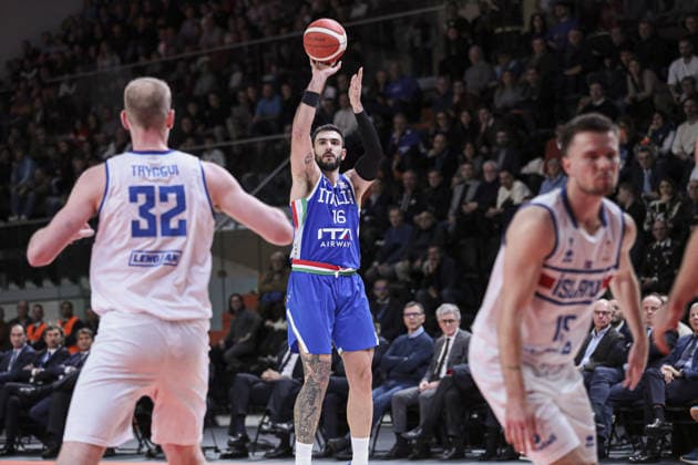 16 Amedeo Tessitori (Italia basketball team) during FIBA Basketball World Cup 2027 Qualifiers- Italy vs Iceland, Basketball FIBA Europe Cup match in Tortona, Italy, November 27 2025  Copyright: xNorbertoxMaccagno IPAxSportx xipa-agency.netx xx IPA_68452191 IPA_Agency_IPA68452191