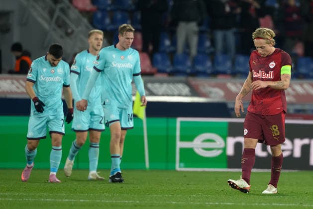 SOCCER - UEFA EL, Bologna vs RBS BOLOGNA,ITALY,27.NOV.25 - SOCCER - UEFA Europa League, FC Bologna vs Red Bull Salzburg. Image shows Mads Bidstrup (RBS).  GEPAxpictures xInsidefoto xAndreaxStaccioli