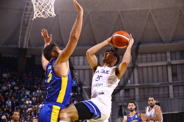 FIBA World Cup European Qualifiers - Greece vs Romania - Alexandros Samodurov of Greece in action during the FIBA World Cup European Qualifiers 1st round group B basketball match between Greece and Romania held at Nick Galis Hall, on November 27, 2025, in Thessaloniki, Greece. IMAGO ONE INCH PRODUCTIONS THESSALONIKI GREECE Copyright: xOnexInchxProductionsx 6753013
