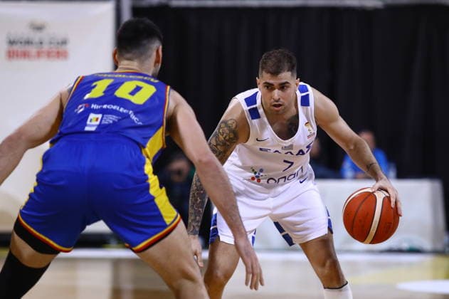 FIBA World Cup European Qualifiers - Greece vs Romania - Vasileios Toliopoulos of Greece in action during the FIBA World Cup European Qualifiers 1st round group B basketball match between Greece and Romania held at Nick Galis Hall, on November 27, 2025, in Thessaloniki, Greece. IMAGO ONE INCH PRODUCTIONS THESSALONIKI GREECE Copyright: xOnexInchxProductionsx 6753067