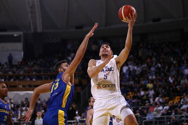 FIBA World Cup European Qualifiers - Greece vs Romania - Giannoulis Larentzakis of Greece in action during the FIBA World Cup European Qualifiers 1st round group B basketball match between Greece and Romania held at Nick Galis Hall, on November 27, 2025, in Thessaloniki, Greece. IMAGO ONE INCH PRODUCTIONS THESSALONIKI GREECE Copyright: xOnexInchxProductionsx 6753083