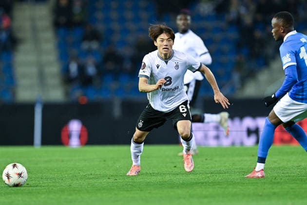 251127 KRC Genk vs FC Basel Keigo Tsunemoto (6) of Basel pictured during the 5th game in the Uefa Europa League season 2025-2026 League Phase between KRC Genk and FC Basel from Switzerland on November 27 , 2025 in Genk, Belgium. (Photo by David Catry Isosport) Genk Belgium  Copyright: xDavidxCatryx 20251127DC2_4312