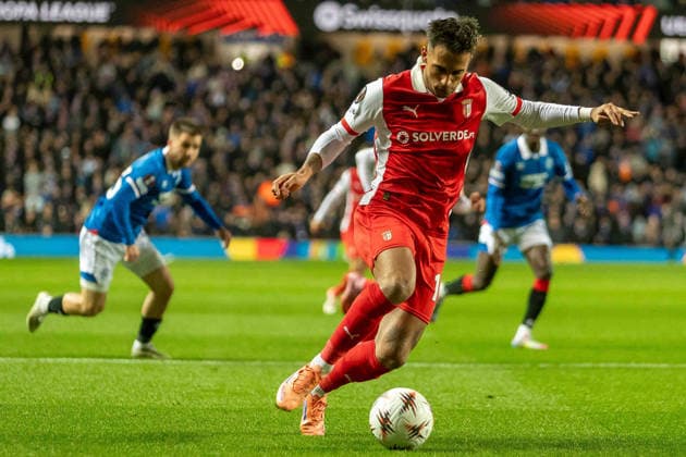 Rangers v Sporting Braga Europa League 27 11 2025. Rodrigo Zalazar of SC Braga during the UEFA Europa League 2025 26, Rangers FC vs Sporting Braga, Ibrox Stadium, Glasgow, Scotland. 27 November 2025 Govan Ibrox Stadium Glasgow Scotland Editorial use only , Copyright: xColinxPoultneyx PSI-23280-0005