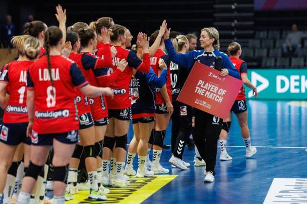 Katrine Lunde Norway was Player of the Match, Norway vs South Korea, Handball, IHF Womens Handball World Championship, Matchday 1, 27 11 2025 Norway vs South Korea, Handball, IHF Womens Handball World Championship, Matchday 1, 27 11 2025 Copyright: xEibner-Pressefoto AlexanderxNeisx EP_ANS