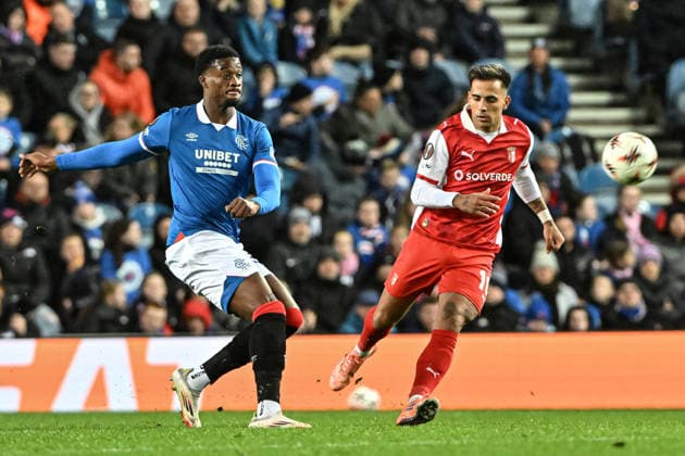 Rangers v S.C. Braga UEFA Europa League Nasser Djiga of Rangers clears the ball during the UEFA Europa League match at Ibrox Stadium, Glasgow UK Newspapers OUT Copyright: xJamiexJohnstonx FIL-22559-0094